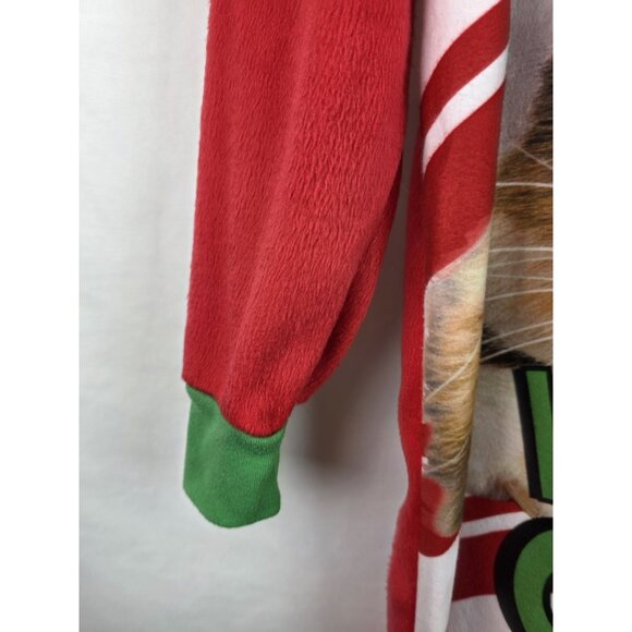 Grumpy Cat Pajama Women's Size Medium Red Ugly Christmas One Piece Sleepwear - Picture 6 of 12